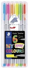 STAEDTLER FINELINER TRIPLUS 6LI NEON 334 SB6CS2