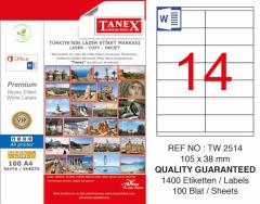 TANEX LASER ETİKET TW-2514 105 X 38 MM