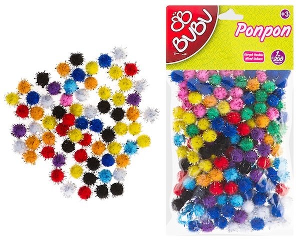 BU-BU PONPON BY C. SİMLİ 1CM 200LÜ KARMA BUBU00111