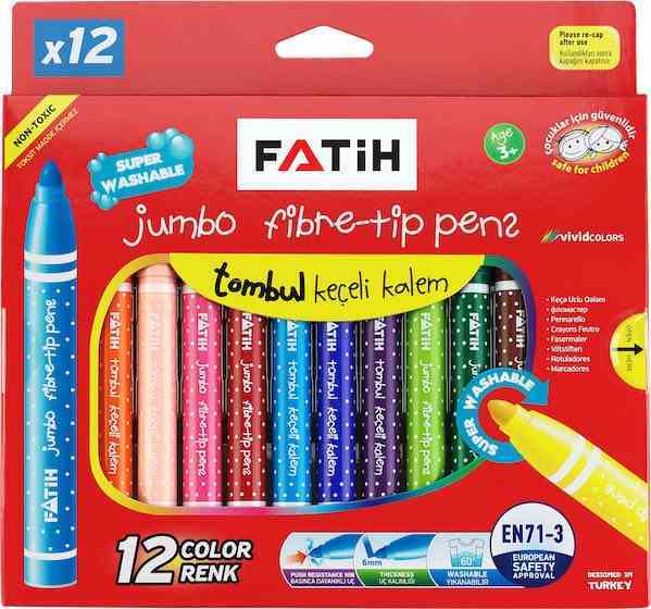 FATİH KEÇELİ KALEM YIKANABİLİR JUMBO 12 Lİ 34260