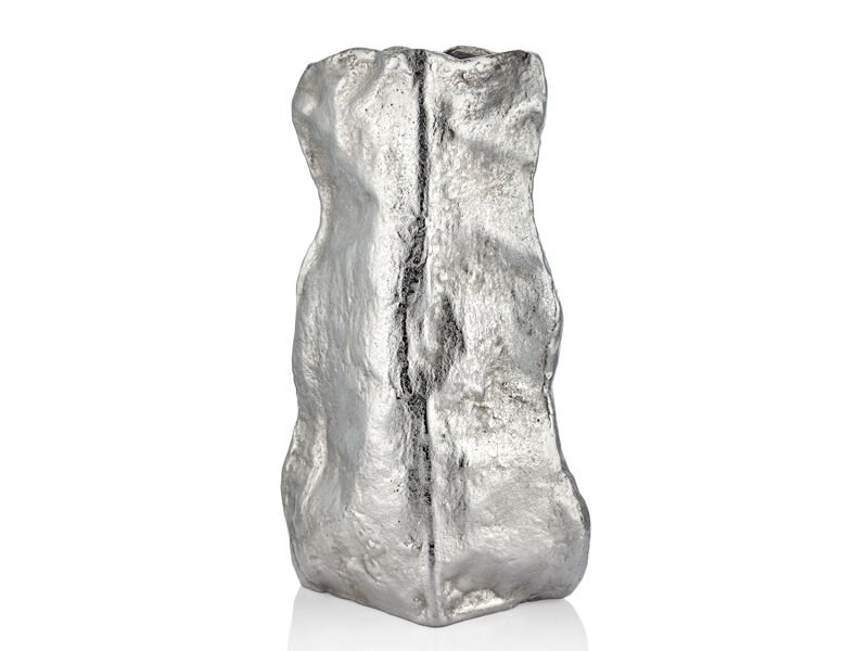 Rock Gümüş Vazo 19*27*45 cm