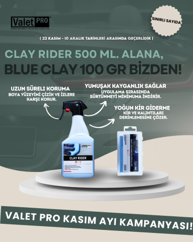Valet Pro Clay Rider 500 ml + Blue Clay Bar 100 Gr / Set