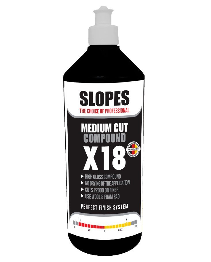 Slopes X18 Medium Cut Compound 1 lt / Çizik Giderici İnce Pasta