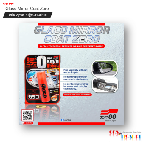 Soft99 Glaco Mirror Coat Zero 40 ml / Dikiz Aynası Yağmur Su İtici
