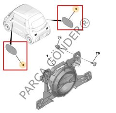 Citröen Ami O2 Orijinal Yan Reflektör 9838253480