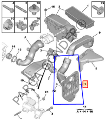 Hava Filtre Giriş Hortumu Peugeot 307 Citroen C4 1434.64