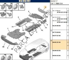 Arka Panel Alt Deflektörü 308T9 Psa Orijinal 9804320180