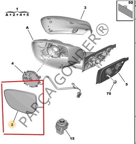 Sol Dış Ayna Camı Orjinal 1609065480