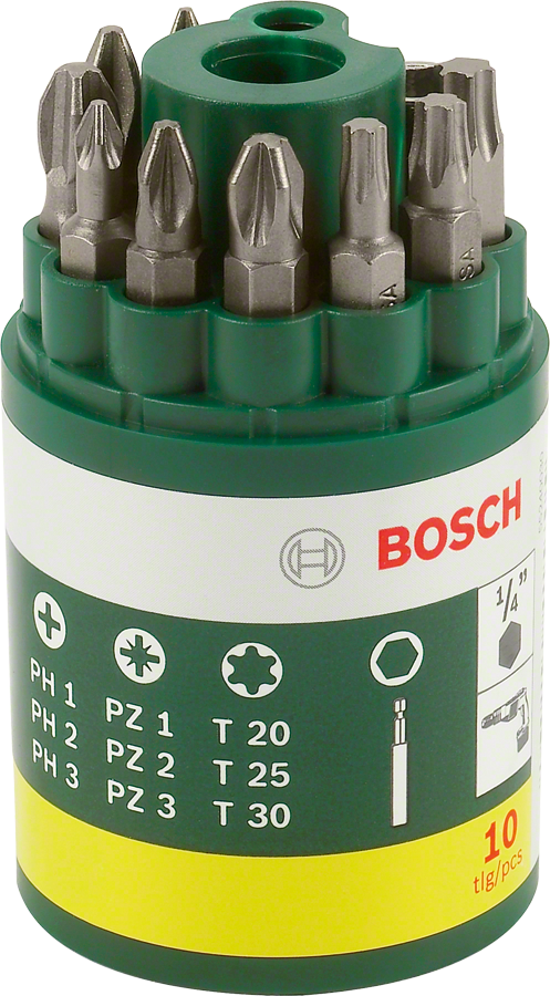 Bosch - 10 Parça Vidalama Ucu Seti (PH+PZ+T)