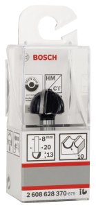 Bosch - Standard Seri Ahşap İçin Çift Oluklu, Sert Metal Dalma Yarımay Freze 8*20*46*10 mm