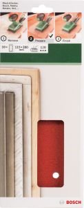Bosch - Titreşimli Zımpara Kağıdı 10'lu, 115 x 280 mm 120 Kum 14 Delik