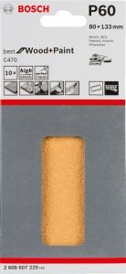 Bosch - Best for  Serisi Ahşap Zımpara 80 x 133 mm 60 kum 6 Delik