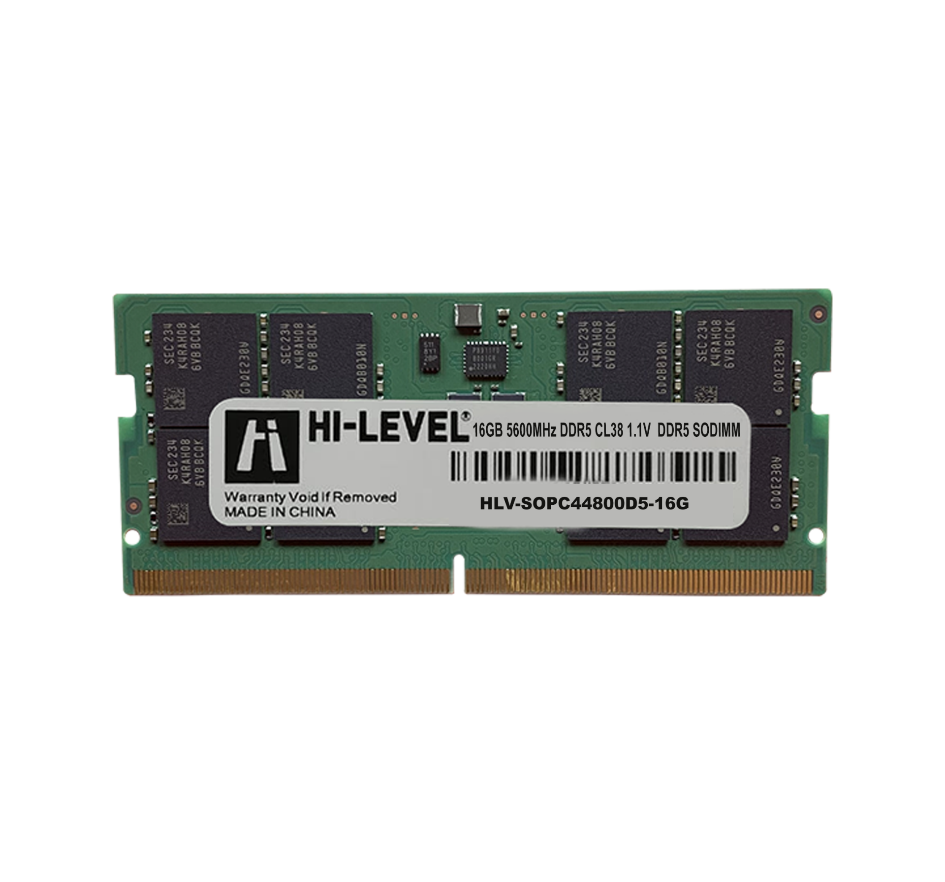 HI-LEVEL 16GB 5600MHz DDR5 CL38 1.1V  DDR5 SODIMM RAM