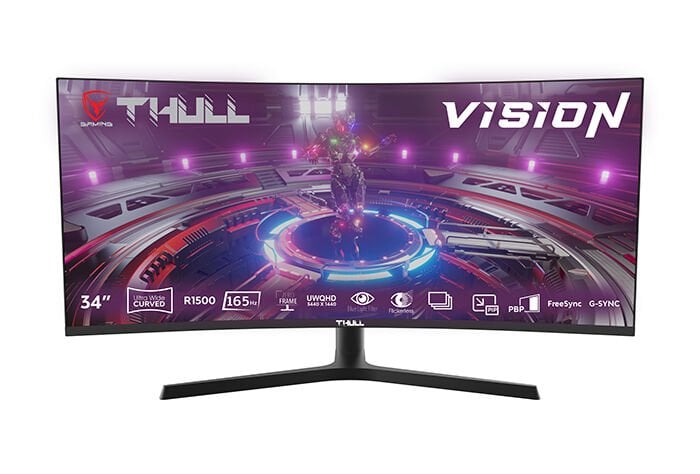 THULL Vision 34'' 1ms 165Hz UWQHD (HDMI+2xDP) VA Frameless Curved Gaming Monitör