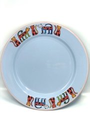 Emaye Tabak-Bebek Mavisi  Benekli Kedi