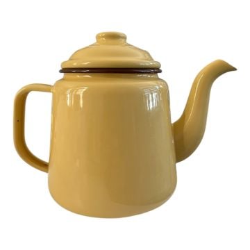 Emaye Konik Çay Demliği-Sarı Ayakta Benekli Kedi