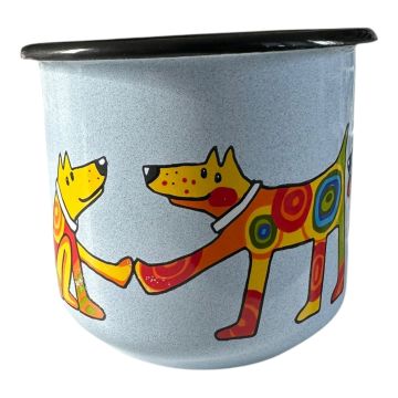 Emaye Konik Bardak-Buz Mavisi Köpek