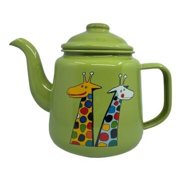 Emaye Konik Çay Demliği-Elma Yeşili Zürafa