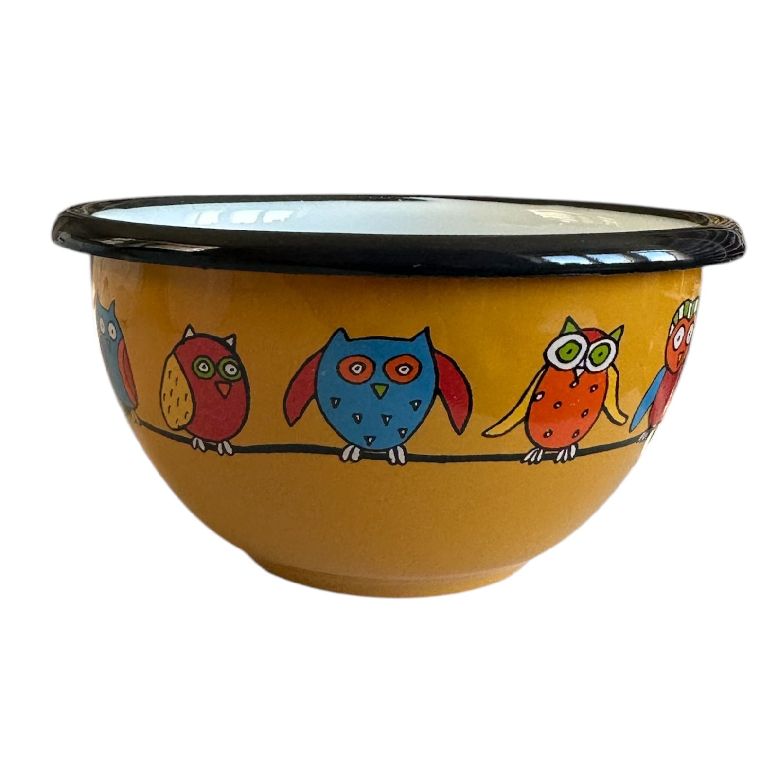 Emaye Kase/10cm-Sarı Baykuş