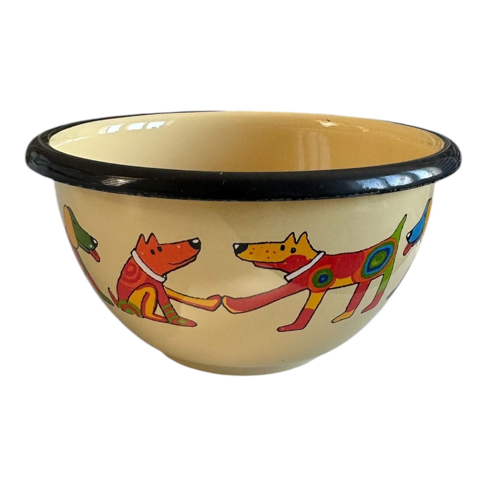 Emaye Kase/10cm-Krem Köpek