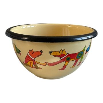 Emaye Kase/10cm-Krem Köpek