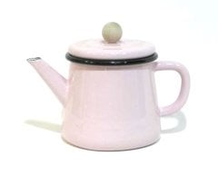 Emaye Konik Çaydanlık-Pembe Desensiz-Yerli