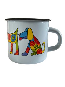 Emaye Büyük Bardak-Buz Mavi Köpek