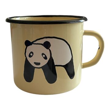 Emaye Büyük Bardak-Krem Panda