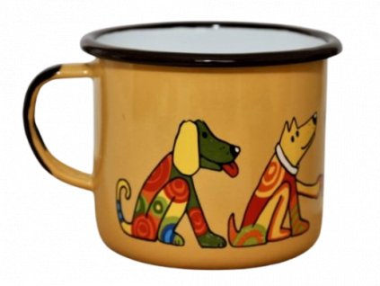 Emaye Mega Bardak/9 cm-Sarı Köpek