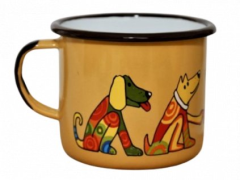Emaye Mega Bardak/9 cm-Sarı Köpek