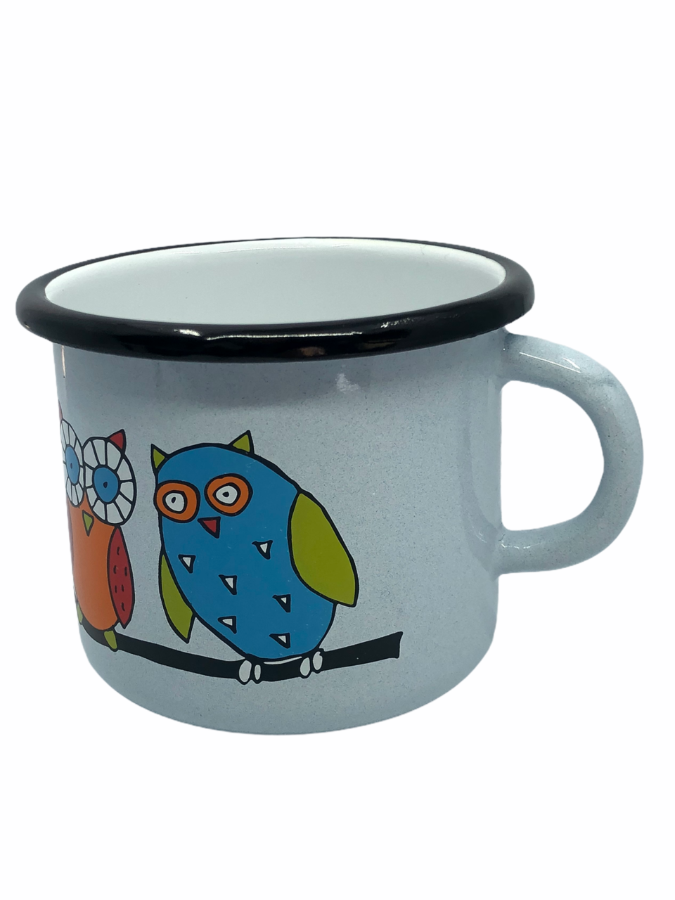 Emaye Bardak/9cm-Açık Mavi Baykuş