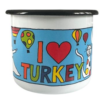 Emaye Büyük Bardak-Beyaz Türkiye