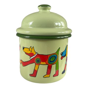 Emaye Küçük Kavanoz-Mint Yeşili Köpek/KÜÇÜK