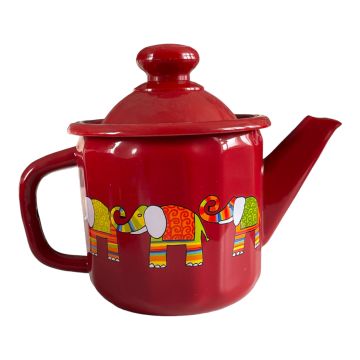 Emaye Küçük Çay Demliği-Kırmızı Fil