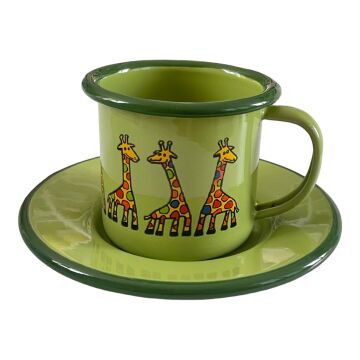 Emaye Fincan-Yeşil Zürafa