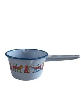 Emaye Küçük Tava-Mavi Benekli Kedi