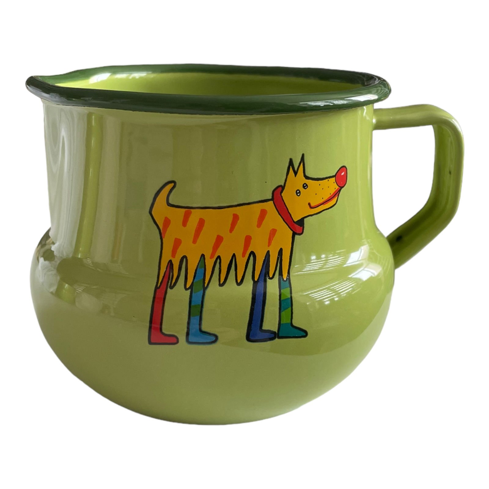 Emaye Küçük Sütlük-Yeşil Köpek