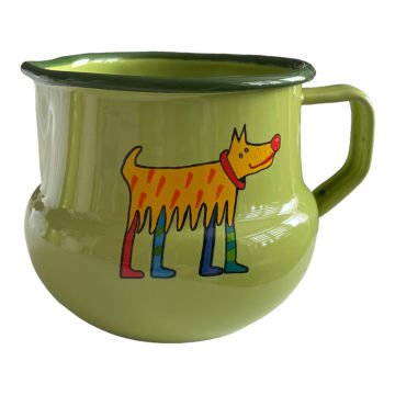 Emaye Küçük Sütlük-Yeşil Köpek