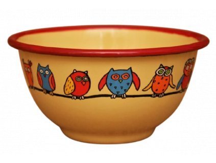 Emaye Kase/ 12 cm-Sarı Baykuş
