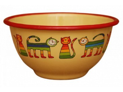 Emaye Kase /12 cm Sarı Enine Çizgili Kedi