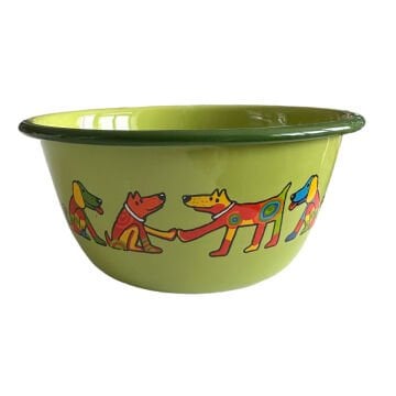 Emaye Büyük Kase-Yeşil Köpek