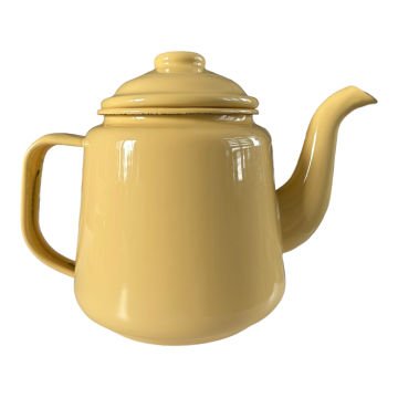 Emaye Konik Çay Demliği-Sarı Köpek