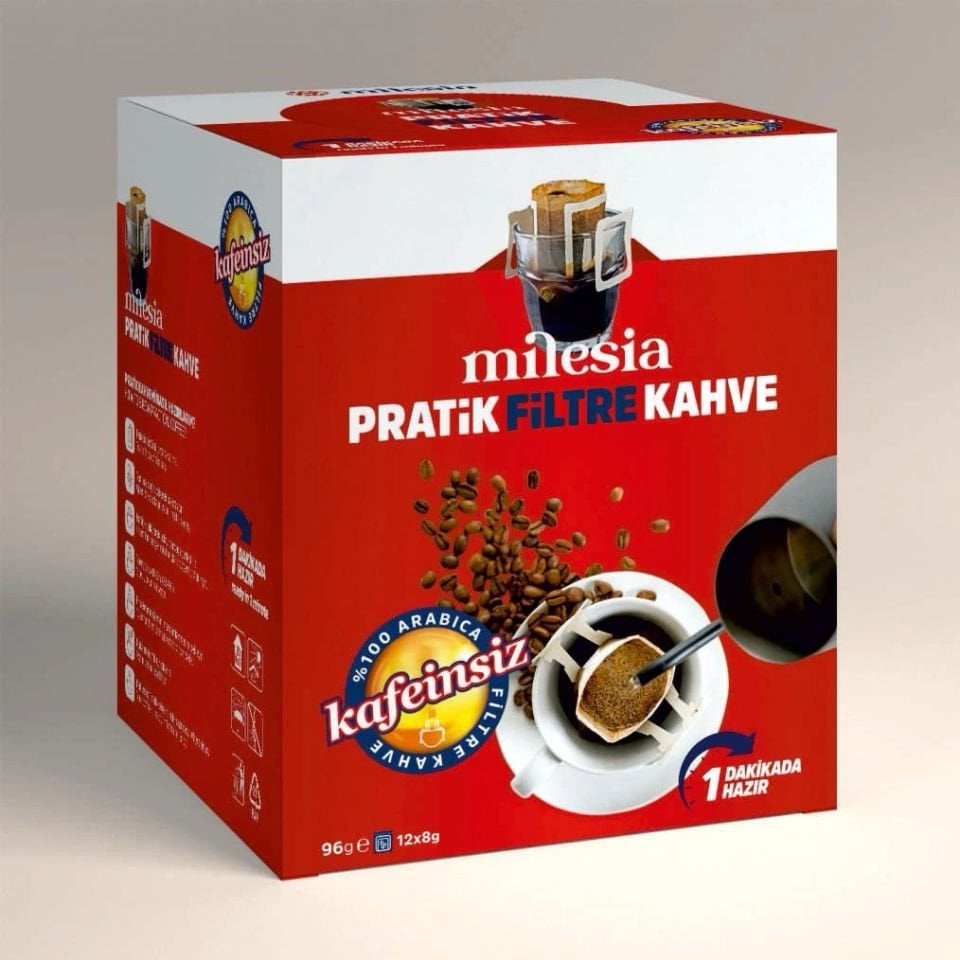 Milesia Kafeinsiz Pratik Filtre Kahve Tekli Paket