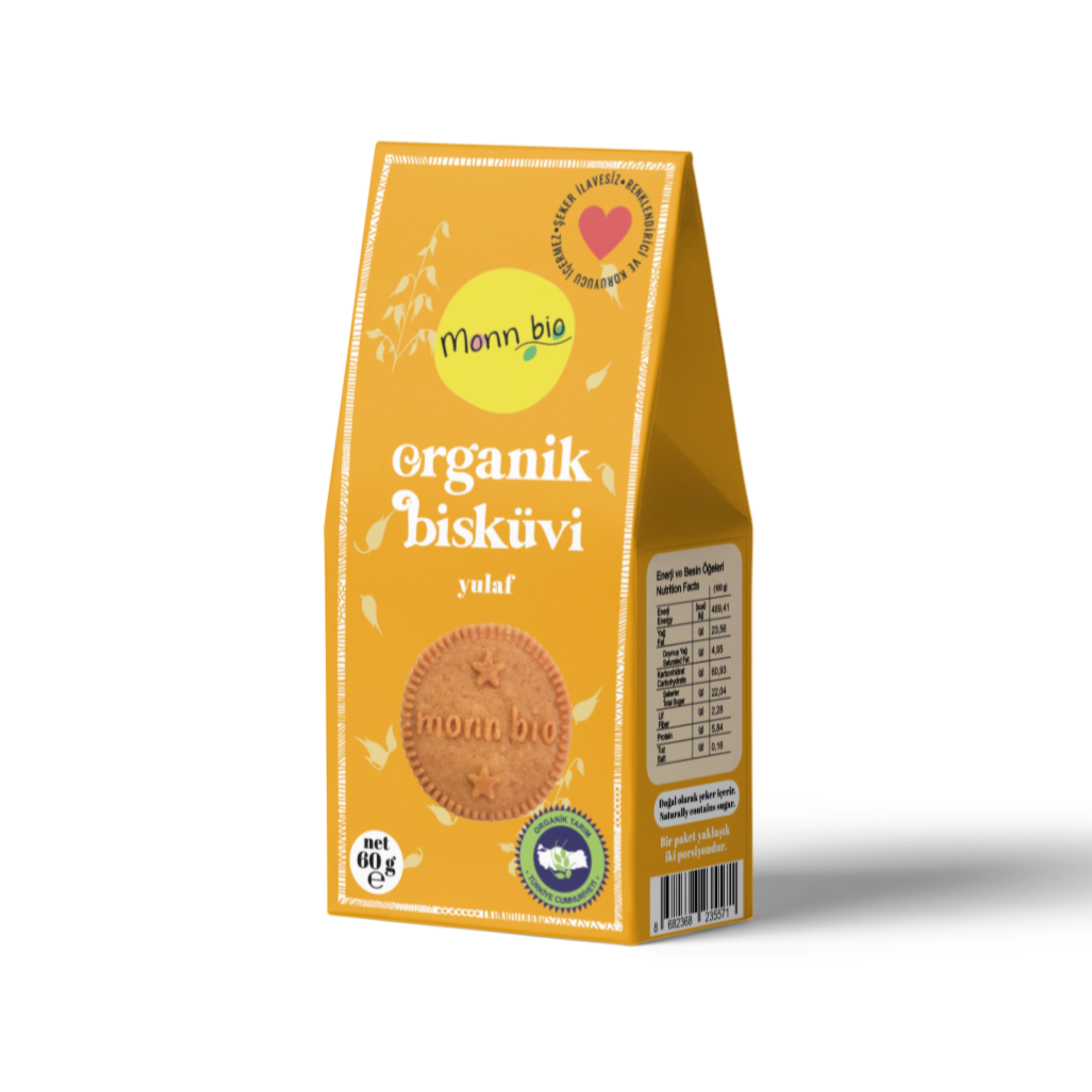 Monn Bio Organik Yulaflı Bisküvi - 80 G