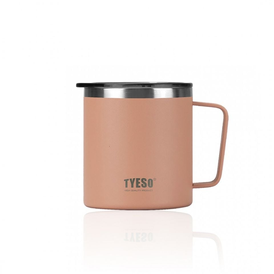 Tyeso Silviya Mug Vakumlu Paslanmaz Çift Duvarlı Termal Kapaklı 400ML Pembe