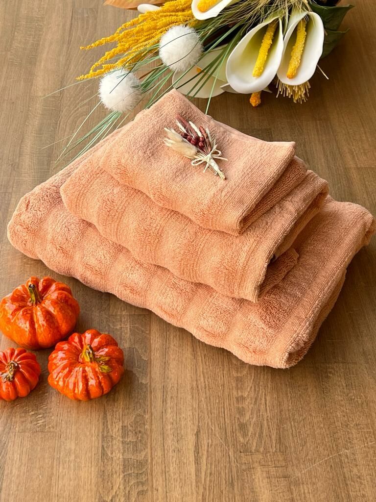 Fine Cotton Terracotta Towel Set of 3