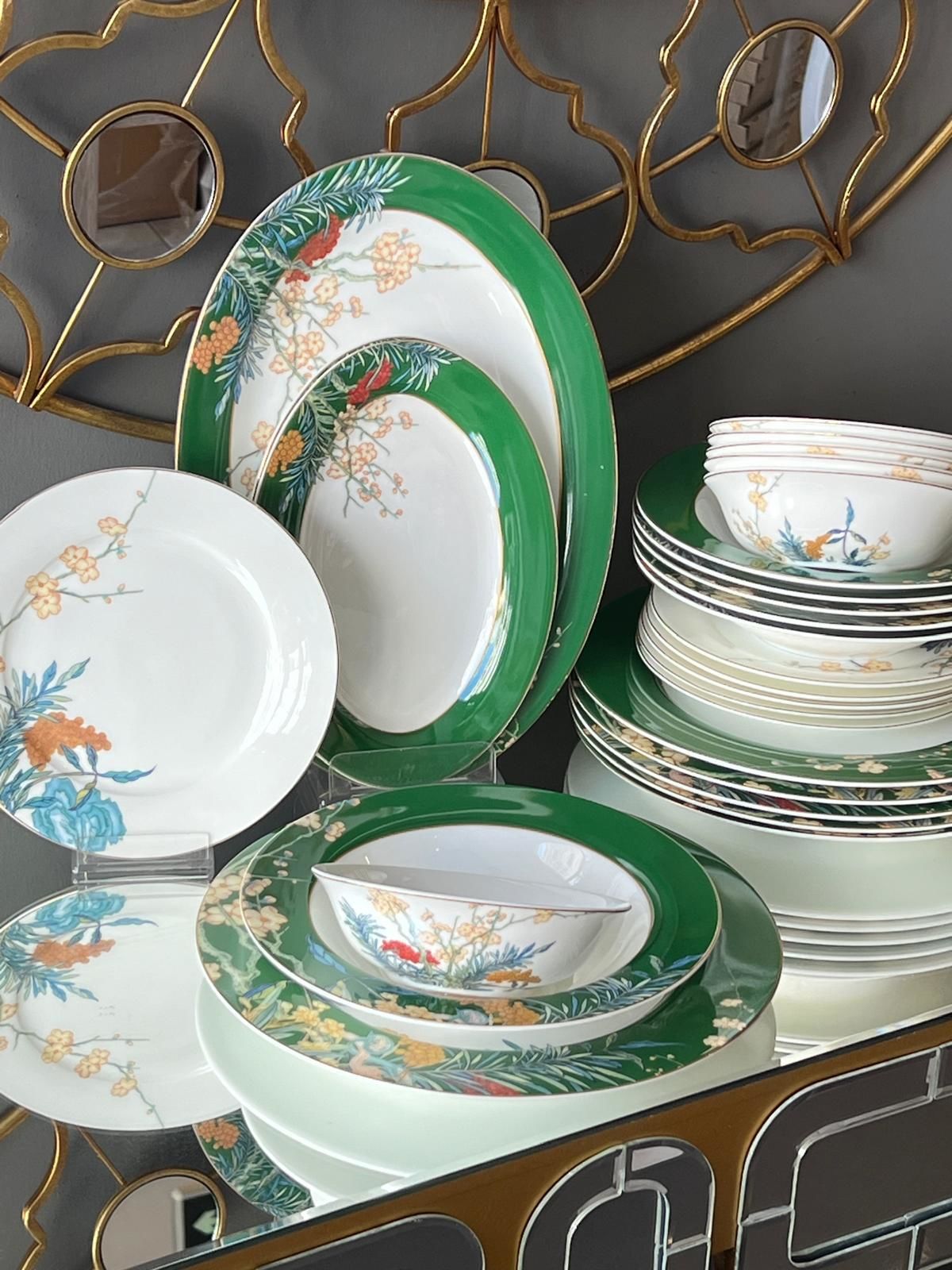 Dinner Set Floral Green 27 Pieces for 6 Persons