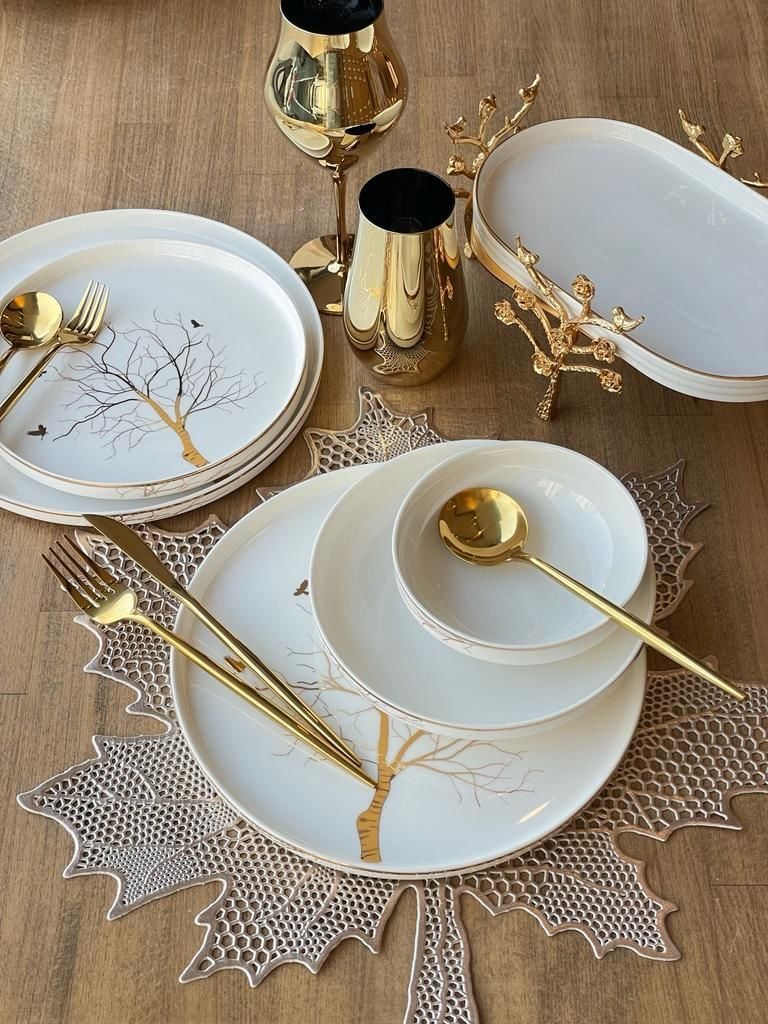 Dinner Set Modern Arbol Bird 24 Pieces for 6 Persons