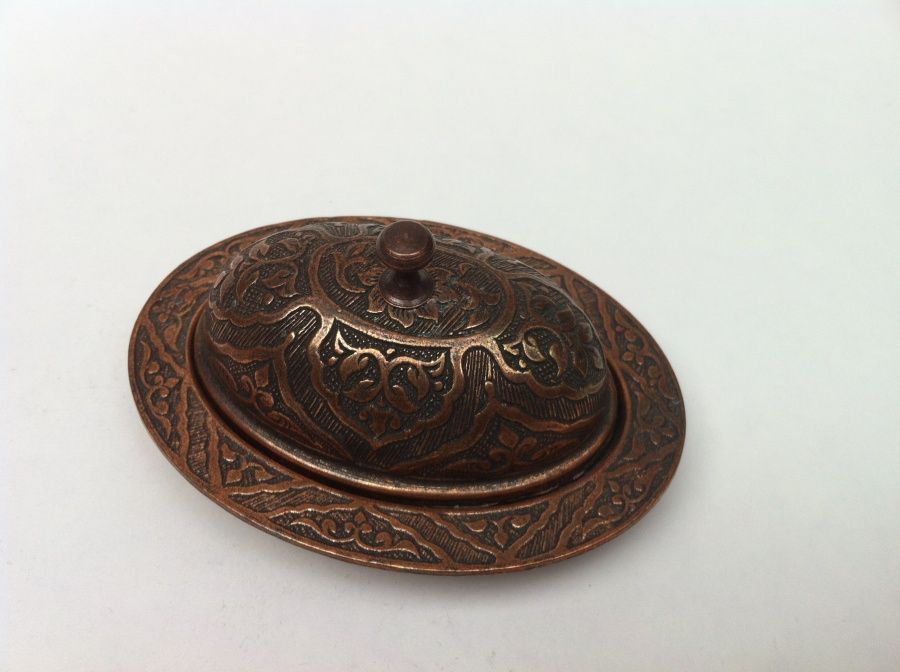 Bakır eskitme Lokumluk oval (6.5x9 cm)