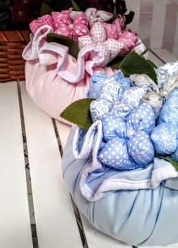 Kumaş Çiçekli Bebek takı yastığı